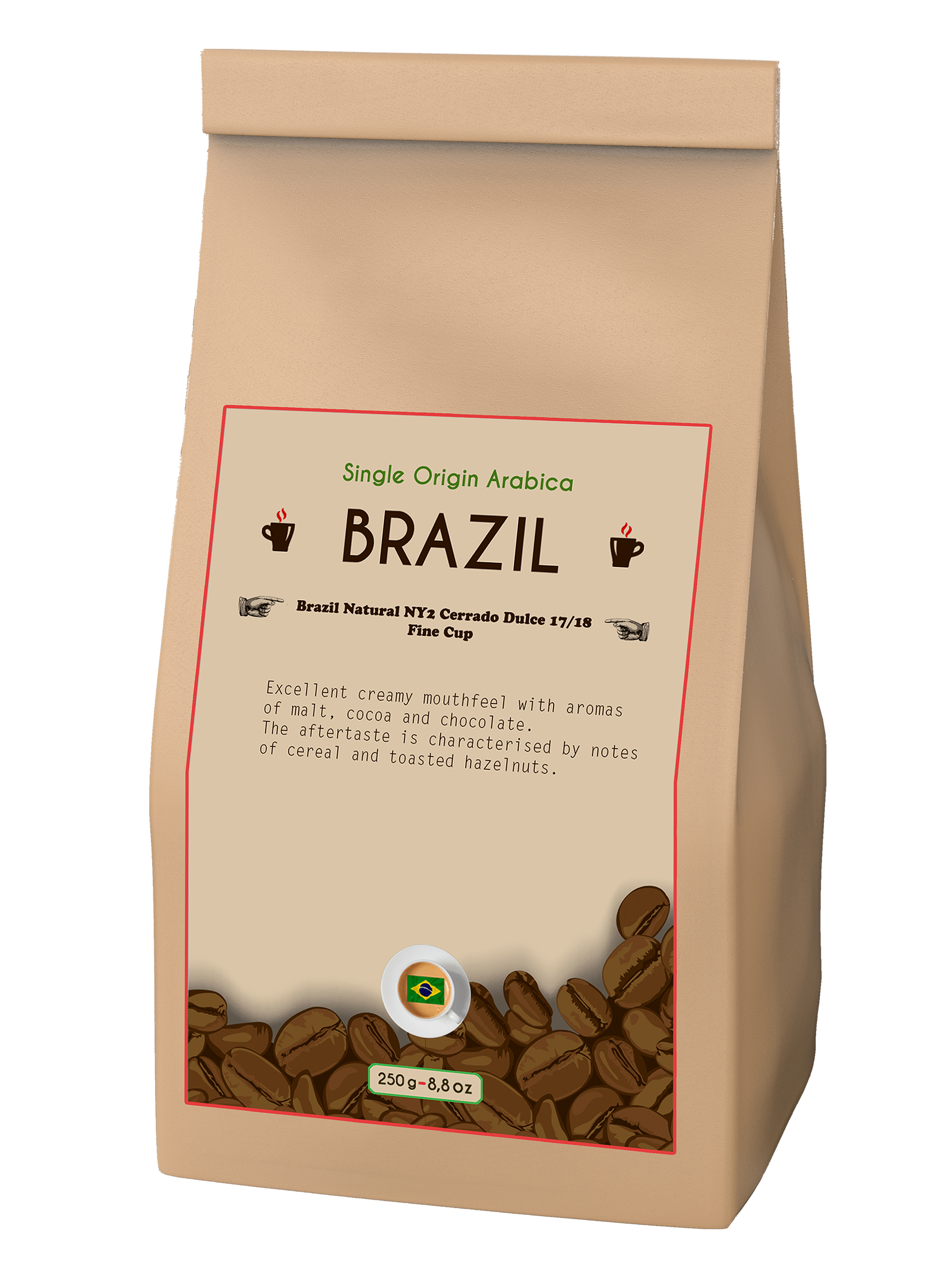 Single origin png - BRASILE NATURALE NY 2 CERRADO DULCE 17/18 FINE CUP