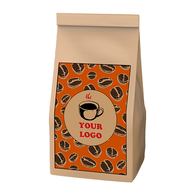 Customisable coffee bag png - Orange